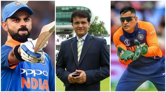 Virat Kohli Sourav Ganguly and MS Dhoni