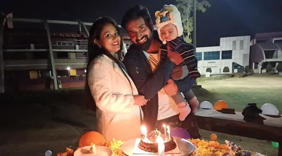 Actor Biswajit Ghosh anniversary album with wife Antara and kid