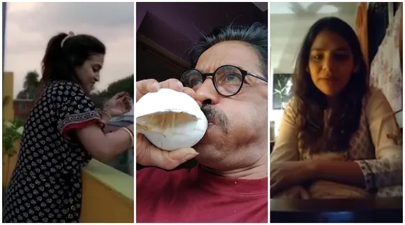 Bengali Film TV personalities blew conch shells rang bells on Janata Curfew