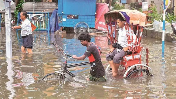 water logged, rain