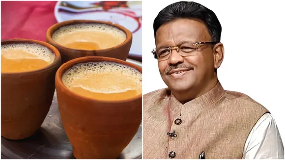 Firhad Hakim takes a tea break in cpm camp office at chetla