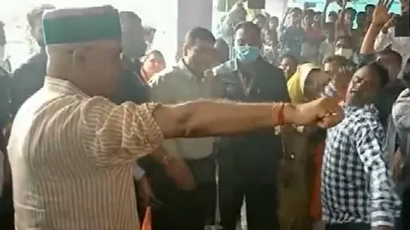 Chhattisgarh CM Bhupesh Baghel gets whipped during Govardhan Puja in Durg