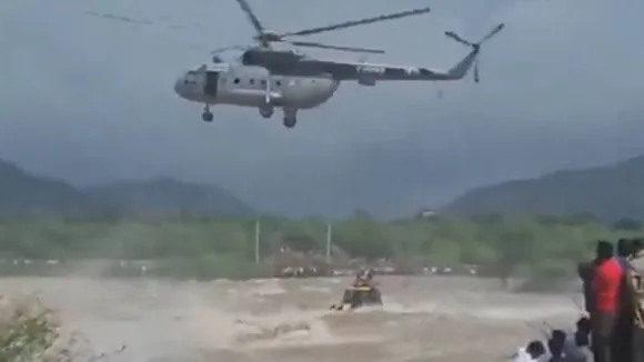 Dramatic rescue in Andhra Pradesh using chopper