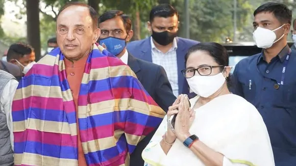 BJP MP Subramanian Swamy meets Mamata Banerjee in Delhi