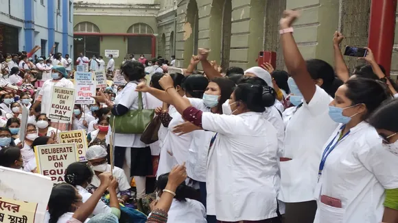 SSKM nurses shown protest at Kolkata