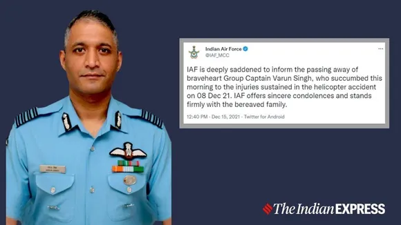 IAF chopper crash: Group Captain Varun Singh succumbs to injuries