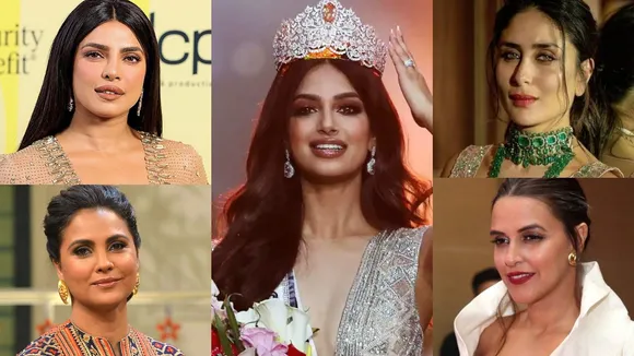 Miss Universe 2021, Harnaaz Sandhu, Priyanka Chopra, Lara Dutta, Kareena Kapoor Khan, প্রিয়াঙ্কা চোপড়া, করিনা কাপুর খান, মিস ইউনিভার্স ২০২১, হরনাজ সান্ধু, মিস ইউনিভার্স হরনাজ সান্ধু, চণ্ডীগড় কন্যা হরনাজ সান্ধু, bollywood, bengali news today