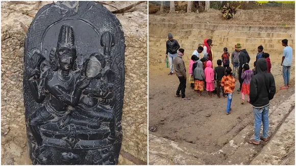 Laxmi and narayan idols are recovered from a pond at maldaha's habibpur area