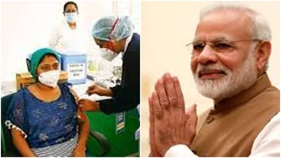 Pm modi tweets on one year of corona vaccination drive