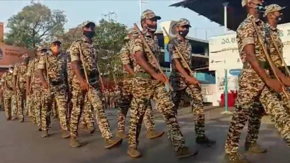 After Karnataka High Court’s interim order, police stage route march in Udupi