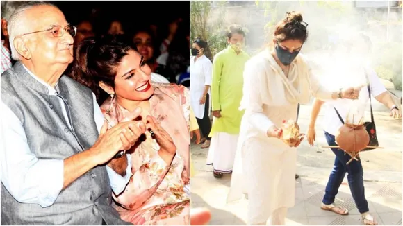 Raveena Tandon, Ravi Tandon last rites, রবিনা টন্ডন, রবি টন্ডনের শেষকৃত্য, bengali news today