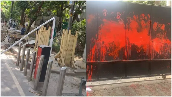BJP youth wing activists ‘attack’ Kejriwal’s residence, damage CCTV cameras, barriers