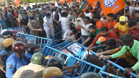Bjp Yuva Morcha Bikash Bhavan Avijan by protesting SSC recruitment scam updates