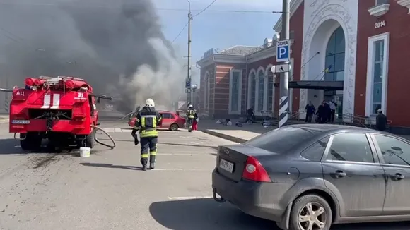 Ukraine said two Russian rockets hit a railway station in Kramatorsk in eastern Ukraine
