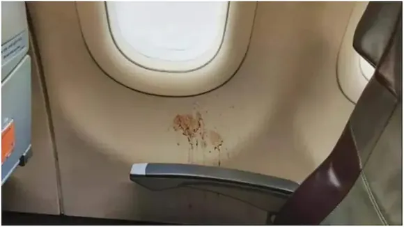 gutka stain inside aircraft