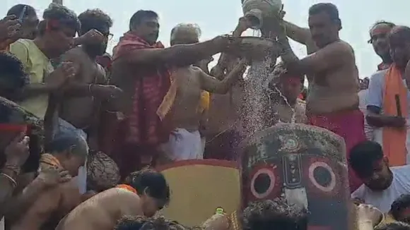 lord jagannath dev takes bath on srirampur mahesh