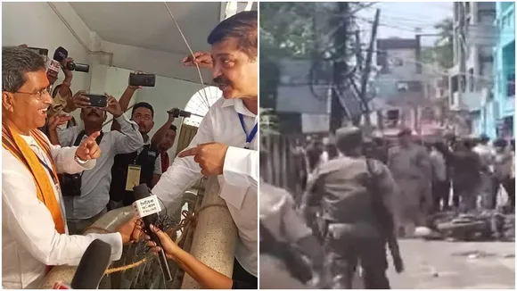 The BJP is accused of attacking the Congress office in Tripura's Agartala