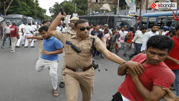 clash at dharmatala between suci workers and kolkata police