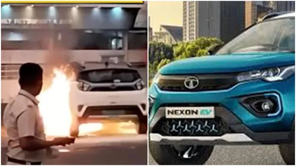 Tata Nexon EV catches fire in Mumbai, tata nexon EV, Mumbai, Maharashtra, Tata Motors, Tata Motors Statement, Tata Nexon, cars news and updates, viral video