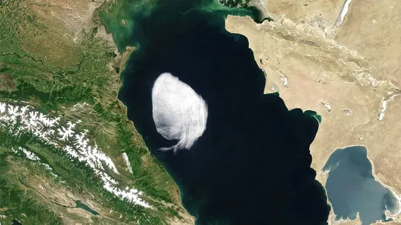 cloud on caspian sea