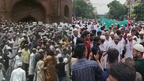 Protest erupts outside delhis Jama Masjid and kolkatas park circus demanding Nupur Sharmas arrest, পয়গম্বরকে অসম্মান জুম্মার নমাজ শেষে তুমুল বিক্ষোভে উত্তাল দিল্লি-কলকাতা