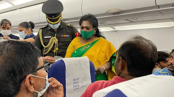telangana governor flight ips officer, ap ips officer telangana governor, telangana governor tamilisai soundararajan, indigo flight, indian express