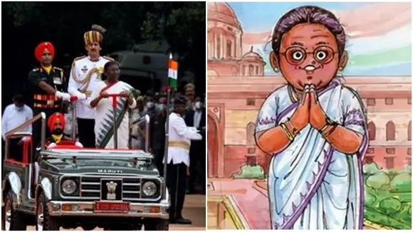 amul, president-elect, droupadi murmu, doodle, creative, adivasi, first, president, welcomes