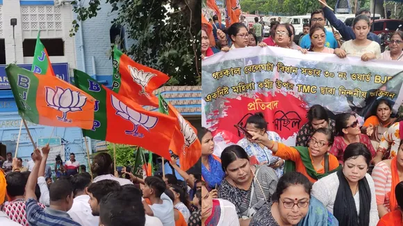 kolkata Narkeldanga police station gherao bjp