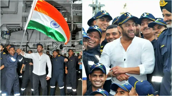 salman Khan, Salman Khan visits Indian Navy, Salman Indian Navy, INS Vishakhapatnam, সলমন খান, জওয়ানদের সঙ্গে সলমন খান, বিশাখাপত্তনম, আইএনএস বিশাখাপত্তনম, Indian Express entertainment news, Bengali news today