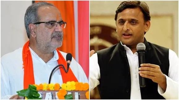 BJP UP president Bhupendra Singh Chaudhary and Samajwadi Party chief Akhilesh Yadav