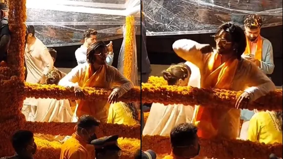 ranveer singh deepika padukone at ambani ganpati bash visarjan