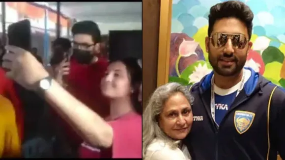 abhishek jaya at temple jaya got furious over fans