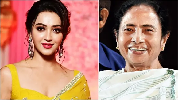 Koushani Mukherjee, Mamata Banerjee, TMC, Bengal CM Mamata Banerjee, actress Koushani Mukherjee, মমতা বন্দ্যোপাধ্যায়, কৌশানী মুখোপাধ্যায়, বনি কৌশানী, টলিউডের খবর, তৃণমূলের বিজয়া সম্মিলনী, Tollywood news, Indian express entertainment news