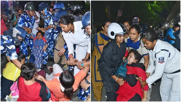 police give just 2 minutes for withdraw dharna last night at karunamoyee