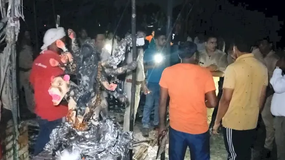 3 killed 64 injured as fire breaks out in Durga Puja pandal in uttar pradesh