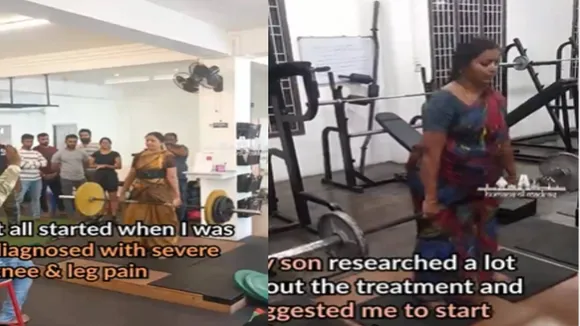 Woman in Gym Wearing a Saree, Woman in Saree Gym Video, Viral Video On Social Media, Viral Video,Trending Video,Ajab Gajab Video,success story, Trending Video,Zara Hatke Video,Trending,Viral On Internet, strange news, bizarre news, bizarre story, amazing news, strange news, interesting news, viral news, trending news, viral, trending, ajeebogarib, hatke news, ajab gajab, zara hatke, khabar hatke
