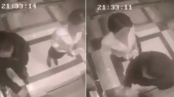 trending Video, viral video, lift video, viral lift video, eve teasing video, trending ladka ladki ka video, man eve teasing with woman in lift video, funny video,