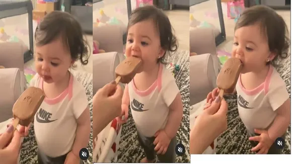 Viral Video, Baby girl tastes ice cream, cute baby reaction, Baby Viral News, Baby News, Baby Videos,