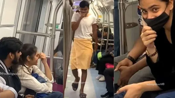 viral video, viral news, viral metro news, metro me gamcha, wearing towel in metro, mohit gaur, viral metro news,,