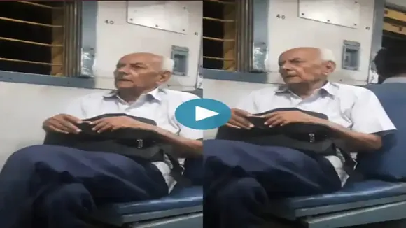Viral video,old man signing in train,man singing 'Tum hi Aana',Jubin Nautiyal song,Marjaavaan,man singing in moving train,twitter viral,vapi station,Gujarat,man singing in train"