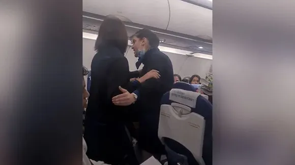 Indigo flight fight video, indigo crew passenger fight, indigo viral video, indigo flight,