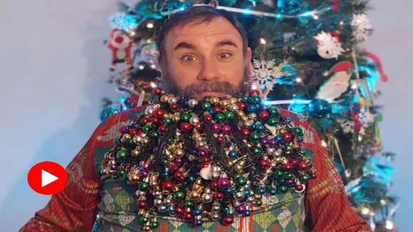 US man,baubles,beard,Guinness World Record,Joel,Joel Strasser,christmas,Instagram,video