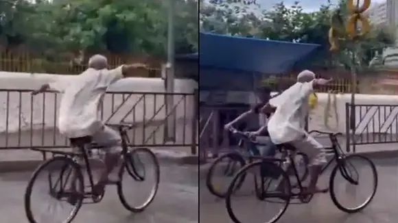 trending Video, viral video, stunt video, cycle stunt video, old man doing stunt on cycle, shocking video, age is just a number, trending stunt video, funny video, old man doing stunt on bicycle