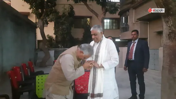 Dilip Ghosh at the house of Congress leader Abdul Mannan