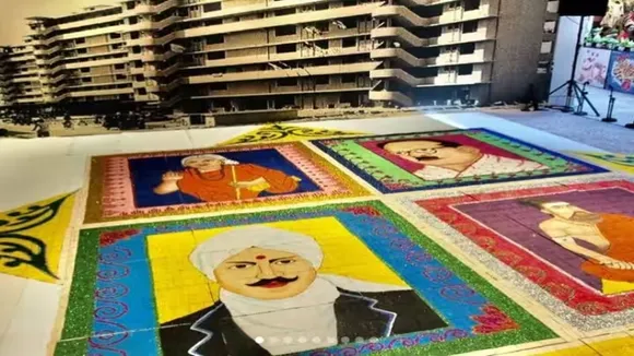 Singapore book of record,rangoli,ice cream sticks
