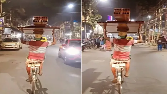 Viral Video, Man Running Cycle Without Holding Handle, Trending video, amazing video, man cycling without holding handle, Viral On Social Media, viral On Internet, strange news, bizarre news, bizarre story, amazing news, strange news, interesting news, viral news, trending news, viral, trending, ajeebogarib, hatke news, ajab gajab, zara hatke, khabar hatke