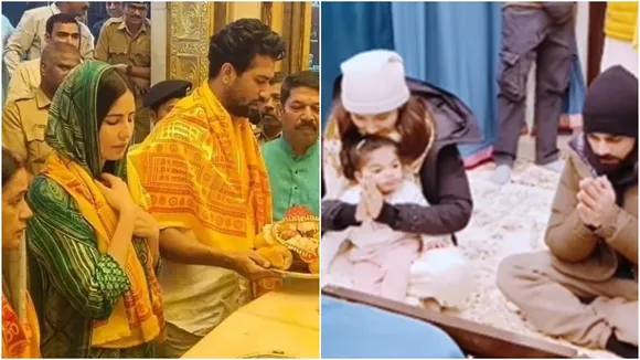 celebs at temple, vicky kaushal, katrina, virat anushka