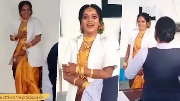 Dulhan Exam Hall Video, Bride, Lab Coat, Stethoscope, Wedding Dress, Physiotherapy, Practical Exam"