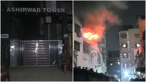 "Dhanbad multi-storey building fire, Jharkhand fire incident, Fire News, Dhanbad Police, Dhanbad apartment fire, Indian Express" />