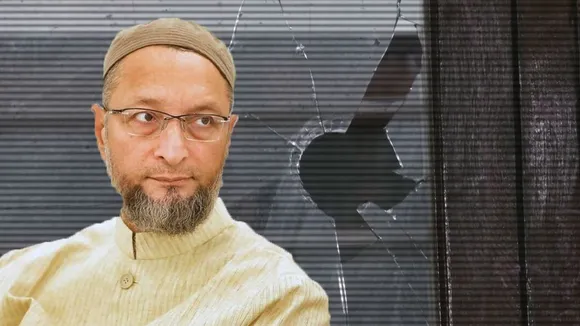 owaisi,delhi residence,attacked,stone pelted,aimim chief,owaisi house attacked